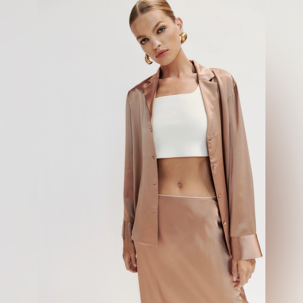 NWT Reformation Hallie Silk Top